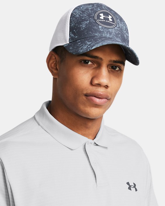 หมวกแก๊ป UA Iso-Chill Driver Mesh สำหรับผู้ชาย in Gray image number 2